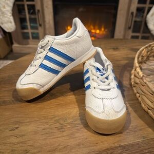 Kids White and Blue Sneakers